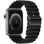 Bracelet de montre en silicone Ocean à boucle magnétique reconditionné, pour Apple Watch 46mm / 49mm / 45mm / 44mm, pour Apple Watch 42mm / 41mm / 40mm / 38mm