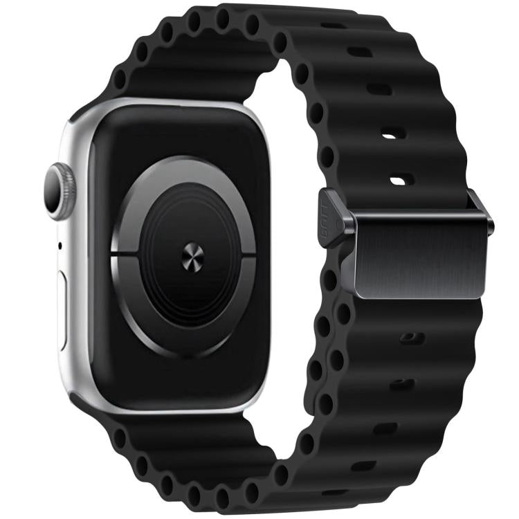 Bracelet de montre en silicone Ocean à boucle magnétique reconditionné, pour Apple Watch 46mm / 49mm / 45mm / 44mm, pour Apple Watch 42mm / 41mm / 40mm / 38mm