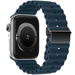 Bracelet de montre en silicone Ocean à boucle magnétique reconditionné, pour Apple Watch 46mm / 49mm / 45mm / 44mm, pour Apple Watch 42mm / 41mm / 40mm / 38mm