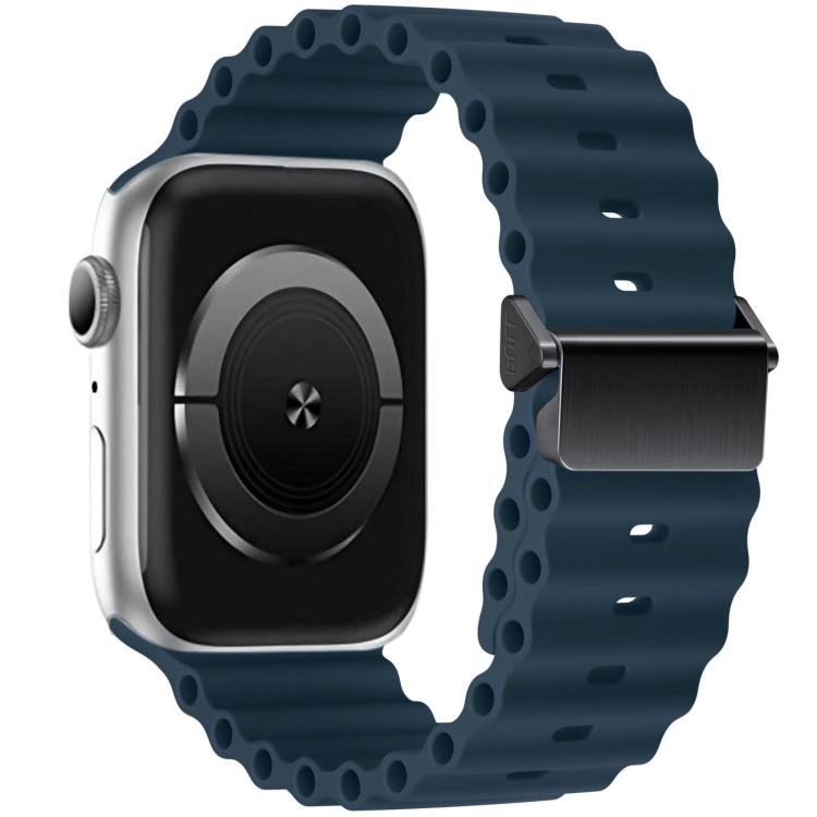 Bracelet de montre en silicone Ocean à boucle magnétique reconditionné, pour Apple Watch 46mm / 49mm / 45mm / 44mm, pour Apple Watch 42mm / 41mm / 40mm / 38mm