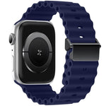 Bracelet de montre en silicone Ocean à boucle magnétique reconditionné, pour Apple Watch 46mm / 49mm / 45mm / 44mm, pour Apple Watch 42mm / 41mm / 40mm / 38mm