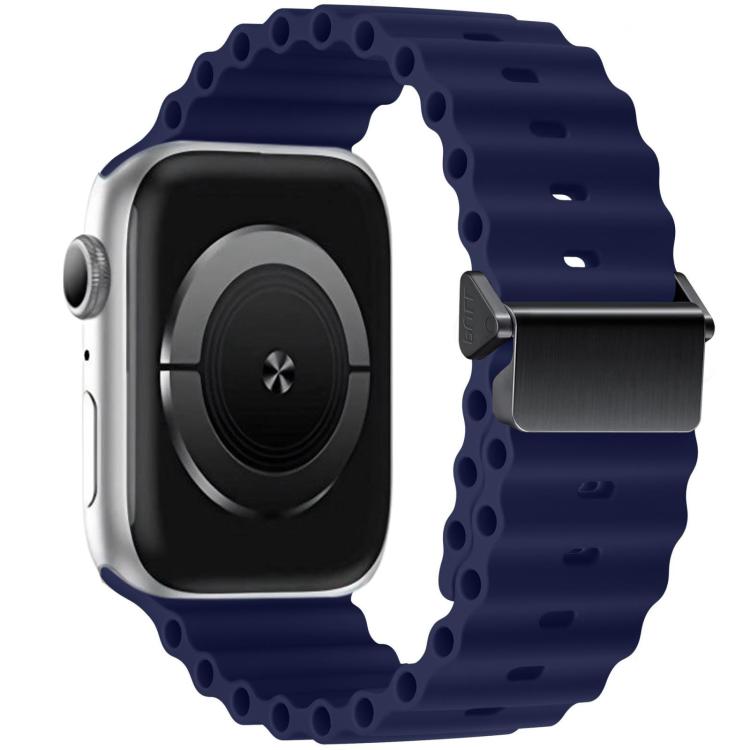 Bracelet de montre en silicone Ocean à boucle magnétique reconditionné, pour Apple Watch 46mm / 49mm / 45mm / 44mm, pour Apple Watch 42mm / 41mm / 40mm / 38mm