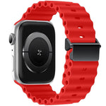 Bracelet de montre en silicone Ocean à boucle magnétique reconditionné, pour Apple Watch 46mm / 49mm / 45mm / 44mm, pour Apple Watch 42mm / 41mm / 40mm / 38mm
