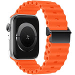 Bracelet de montre en silicone Ocean à boucle magnétique reconditionné, pour Apple Watch 46mm / 49mm / 45mm / 44mm, pour Apple Watch 42mm / 41mm / 40mm / 38mm