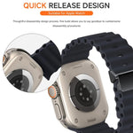 Bracelet de montre en silicone Ocean à boucle magnétique reconditionné, pour Apple Watch 46mm / 49mm / 45mm / 44mm, pour Apple Watch 42mm / 41mm / 40mm / 38mm