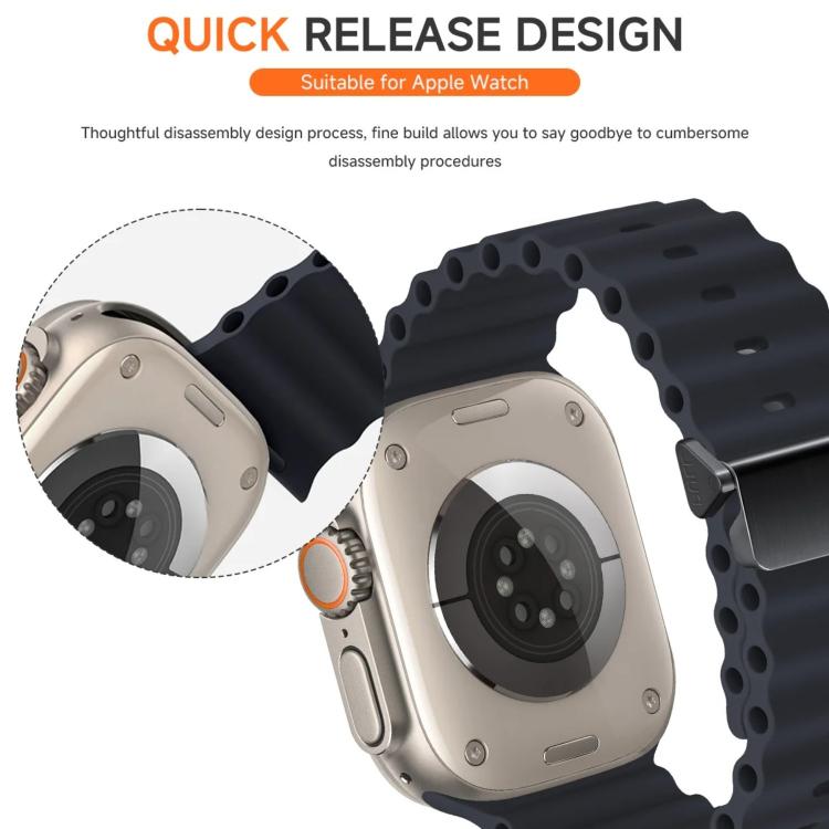 Bracelet de montre en silicone Ocean à boucle magnétique reconditionné, pour Apple Watch 46mm / 49mm / 45mm / 44mm, pour Apple Watch 42mm / 41mm / 40mm / 38mm