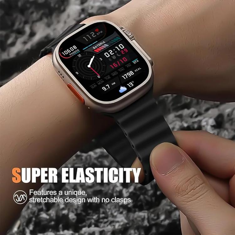 Bracelet de montre en silicone Ocean à boucle magnétique reconditionné, pour Apple Watch 46mm / 49mm / 45mm / 44mm, pour Apple Watch 42mm / 41mm / 40mm / 38mm