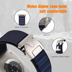 Bracelet de montre en nylon avec boucle parachute pour Apple Watch 46 mm / 49 mm / 45 mm / 44 mm, pour Apple Watch 42 mm / 41 mm / 40 mm / 38 mm