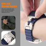 Bracelet de montre en nylon avec boucle parachute pour Apple Watch 46 mm / 49 mm / 45 mm / 44 mm, pour Apple Watch 42 mm / 41 mm / 40 mm / 38 mm