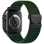 Bracelet de montre en nylon tressé avec motif de montagne et boucle de parachute, pour Apple Watch 46mm / 49mm / 45mm / 44mm, pour Apple Watch 42mm / 41mm / 40mm / 38mm