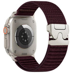 Bracelet de montre en nylon tressé avec motif de montagne et boucle de parachute, pour Apple Watch 46mm / 49mm / 45mm / 44mm, pour Apple Watch 42mm / 41mm / 40mm / 38mm