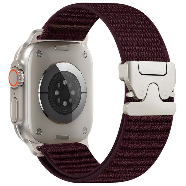 Bracelet de montre en nylon tressé avec motif de montagne et boucle de parachute, pour Apple Watch 46mm / 49mm / 45mm / 44mm, pour Apple Watch 42mm / 41mm / 40mm / 38mm