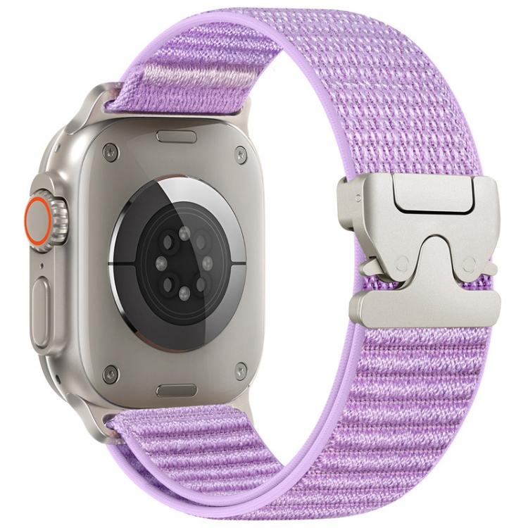 Bracelet de montre en nylon tressé avec motif de montagne et boucle de parachute, pour Apple Watch 46mm / 49mm / 45mm / 44mm, pour Apple Watch 42mm / 41mm / 40mm / 38mm