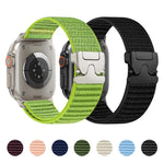 Bracelet de montre en nylon tressé avec motif de montagne et boucle de parachute, pour Apple Watch 46mm / 49mm / 45mm / 44mm, pour Apple Watch 42mm / 41mm / 40mm / 38mm