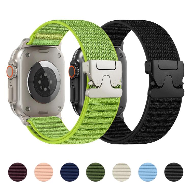Bracelet de montre en nylon tressé avec motif de montagne et boucle de parachute, pour Apple Watch 46mm / 49mm / 45mm / 44mm, pour Apple Watch 42mm / 41mm / 40mm / 38mm