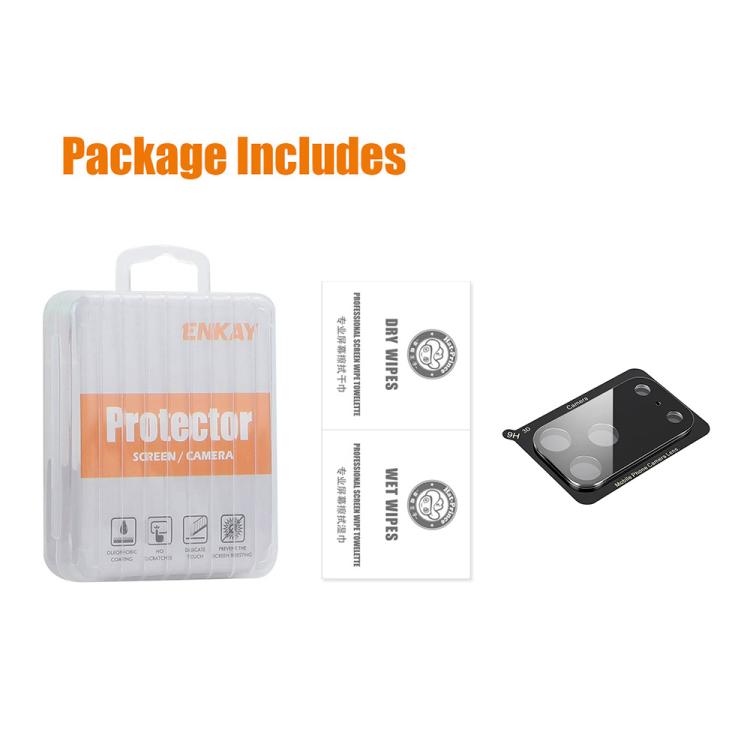 ENKAY Hat-Prince Film en verre trempé noir 9H pour objectif d'appareil photo arrière, pour iPhone 17 Pro Max, pour iPhone 17 Pro, pour iPhone 17, pour iPhone Air