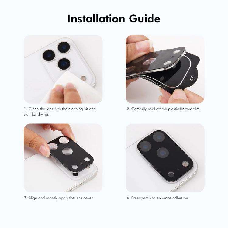 2 pièces ENKAY Hat-Prince Film en verre trempé pour objectif d'appareil photo arrière noir 9H, pour iPhone 17 Pro Max, pour iPhone 17 Pro, pour iPhone 17, pour iPhone Air