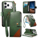 Étui portefeuille à fermeture éclair en cuir vegan avec sangle, pour iPhone 17 Pro Max, pour iPhone 17 Pro, pour iPhone 17, pour iPhone Air, pour iPhone 16 Pro Max, pour iPhone 16 Pro, pour iPhone 16 Plus, pour iPhone 16