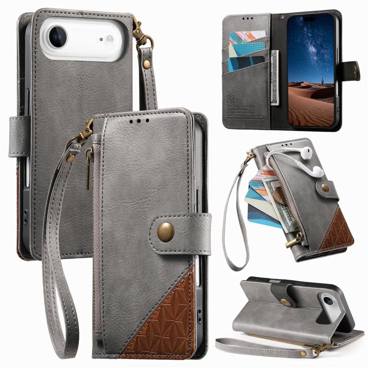 Étui portefeuille à fermeture éclair en cuir vegan avec sangle, pour iPhone 17 Pro Max, pour iPhone 17 Pro, pour iPhone 17, pour iPhone Air, pour iPhone 16 Pro Max, pour iPhone 16 Pro, pour iPhone 16 Plus, pour iPhone 16