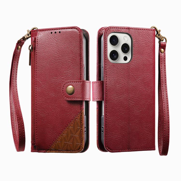Coque de téléphone en cuir végétalien avec portefeuille à fermeture éclair et sangle, pour iPhone 15 Pro Max, pour iPhone 15 Pro, pour iPhone 15 Plus, pour iPhone 15
