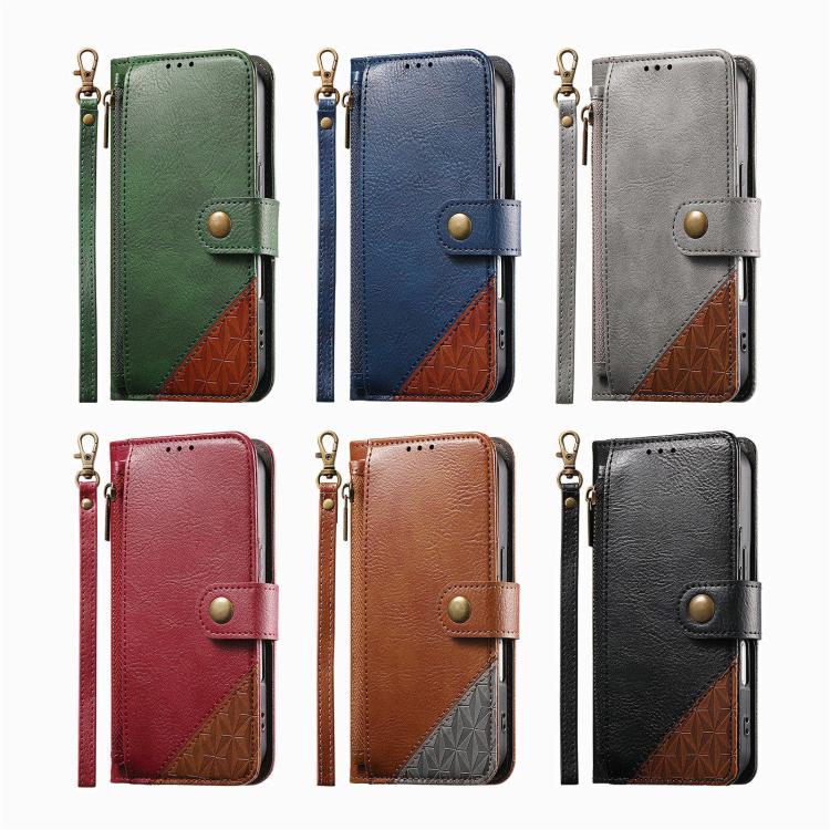 Coque de téléphone en cuir végétalien avec portefeuille à fermeture éclair et sangle, pour iPhone 15 Pro Max, pour iPhone 15 Pro, pour iPhone 15 Plus, pour iPhone 15