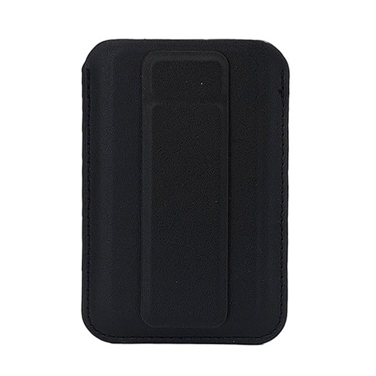 Porte-cartes magnétique ultra-fin en cuir végan avec support