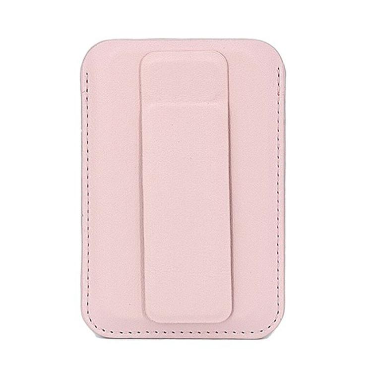 Porte-cartes magnétique ultra-fin en cuir végan avec support