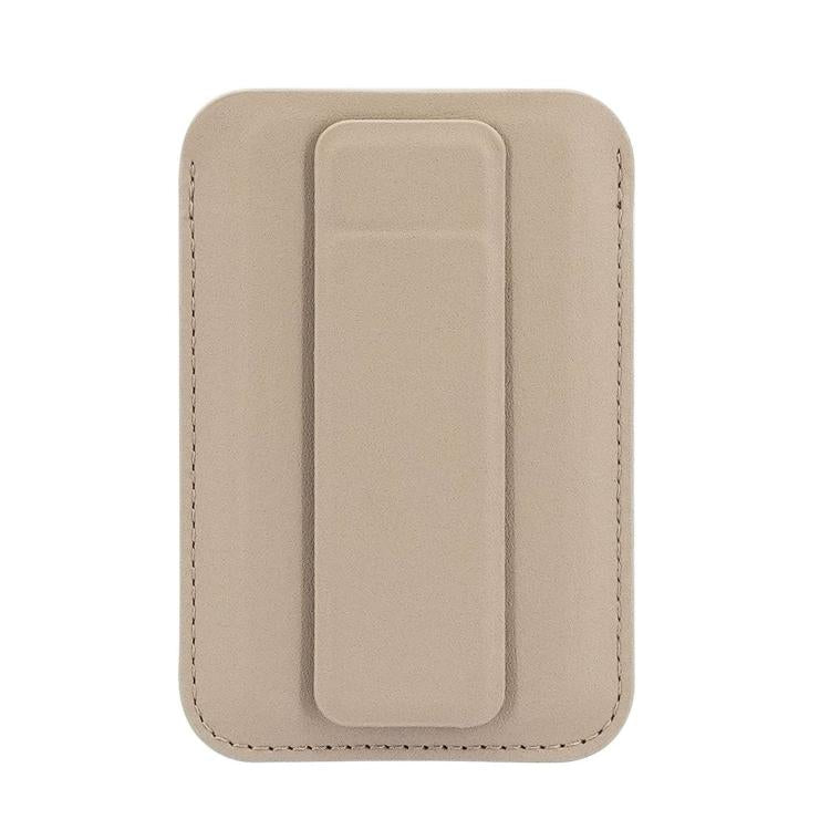 Porte-cartes magnétique ultra-fin en cuir végan avec support