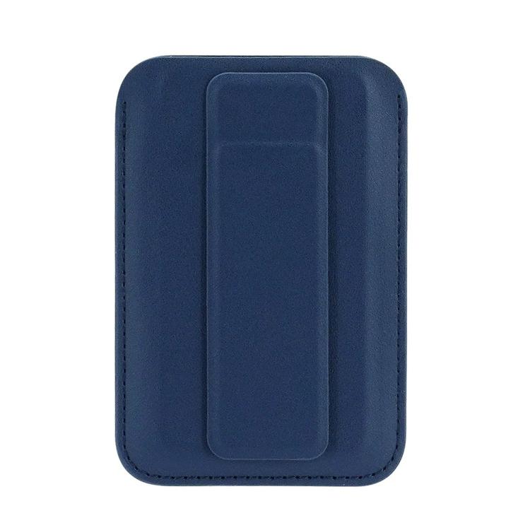 Porte-cartes magnétique ultra-fin en cuir végan avec support