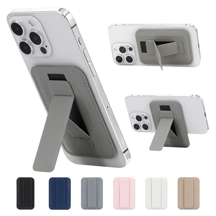 Porte-cartes magnétique ultra-fin en cuir végan avec support