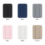 Porte-cartes magnétique ultra-fin en cuir végan avec support