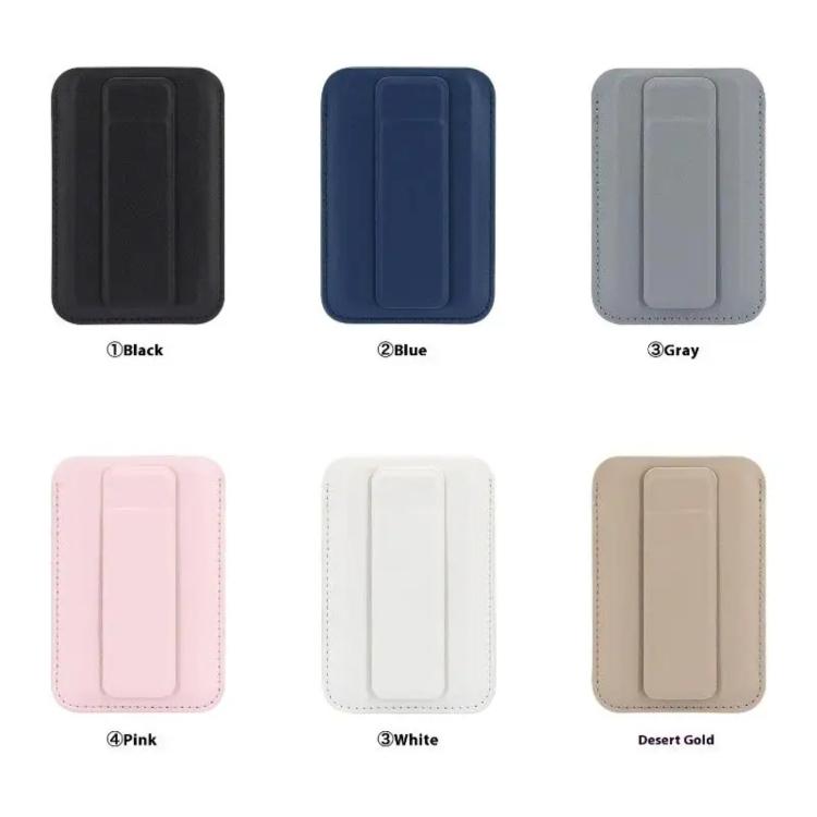 Porte-cartes magnétique ultra-fin en cuir végan avec support