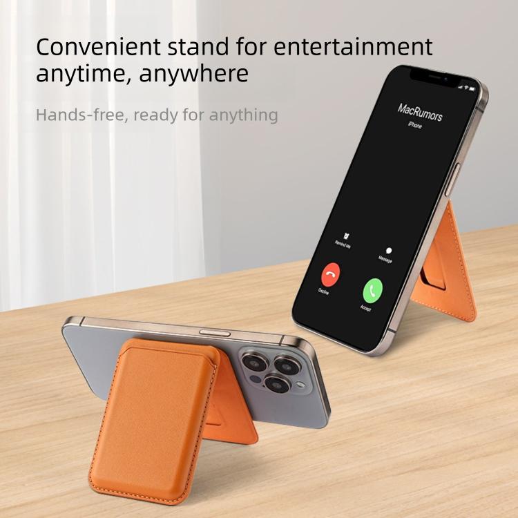 Porte-cartes en cuir végétalien magnétique A-Frame