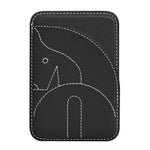 Porte-cartes magnétique brodé en cuir véritable