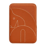 Porte-cartes magnétique brodé en cuir véritable