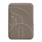 Porte-cartes magnétique brodé en cuir véritable