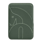 Porte-cartes magnétique brodé en cuir véritable