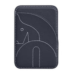 Porte-cartes magnétique brodé en cuir véritable