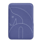 Porte-cartes magnétique brodé en cuir véritable