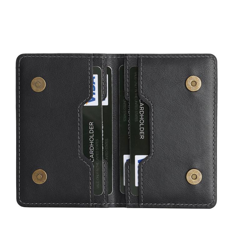 Porte-cartes magnétique pliable en cuir végétalien