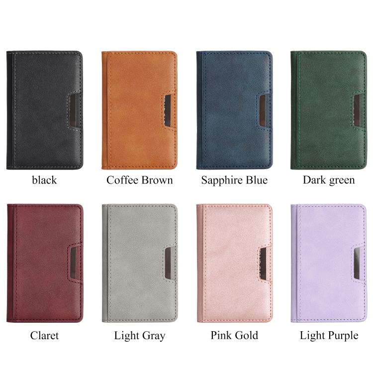 Porte-cartes magnétique pliable en cuir végétalien