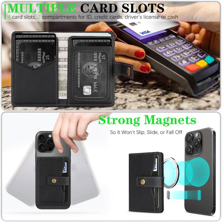 Porte-cartes en cuir magnétique Bond Wallet Ring