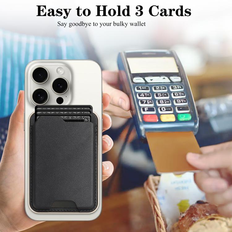 Porte-cartes en cuir vegan magnétique ultra-fin avec bords dorés