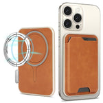 Porte-cartes en cuir vegan magnétique ultra-fin avec bords dorés