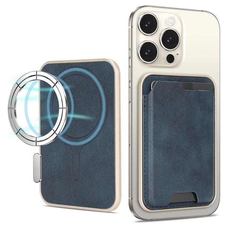 Porte-cartes en cuir vegan magnétique ultra-fin avec bords dorés