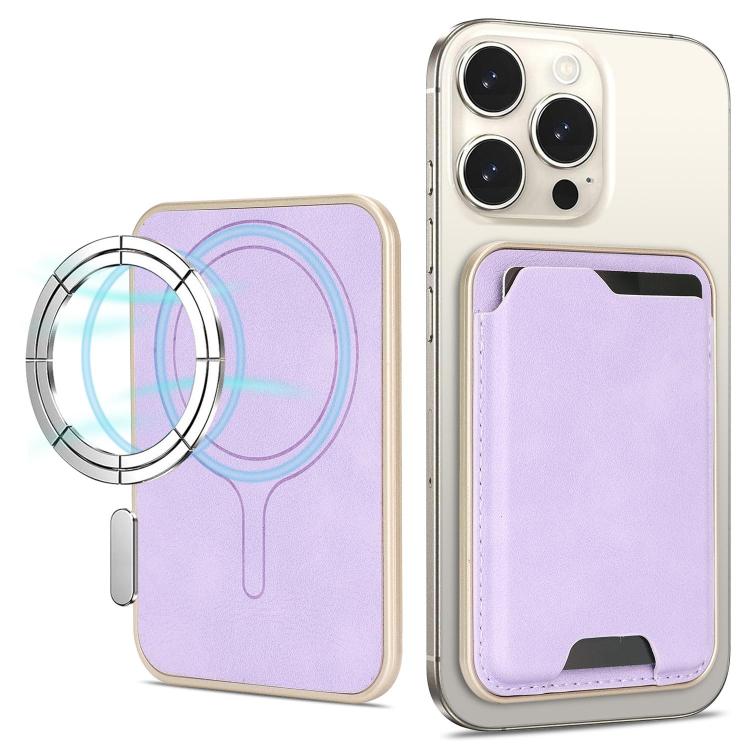 Porte-cartes en cuir vegan magnétique ultra-fin avec bords dorés