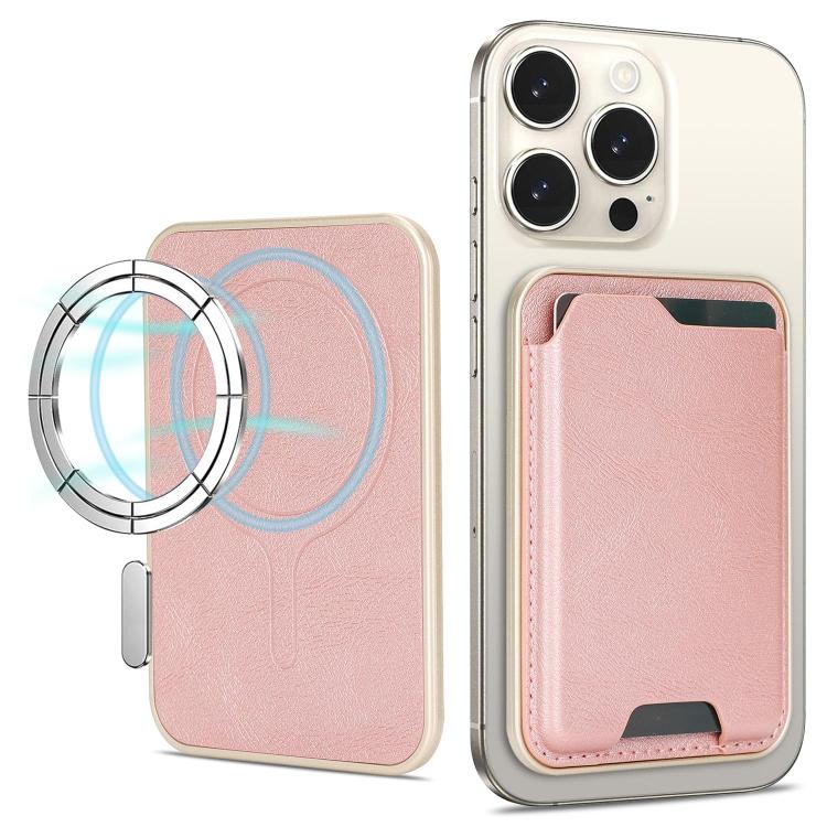 Porte-cartes en cuir vegan magnétique ultra-fin avec bords dorés