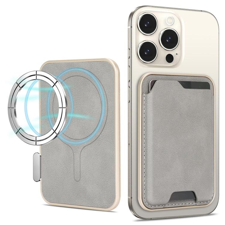 Porte-cartes en cuir vegan magnétique ultra-fin avec bords dorés