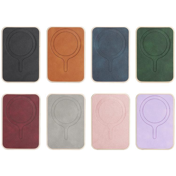 Porte-cartes en cuir vegan magnétique ultra-fin avec bords dorés