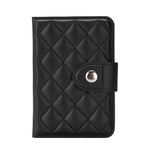 Pochette porte-cartes en cuir végétalien magnétique à motif losanges